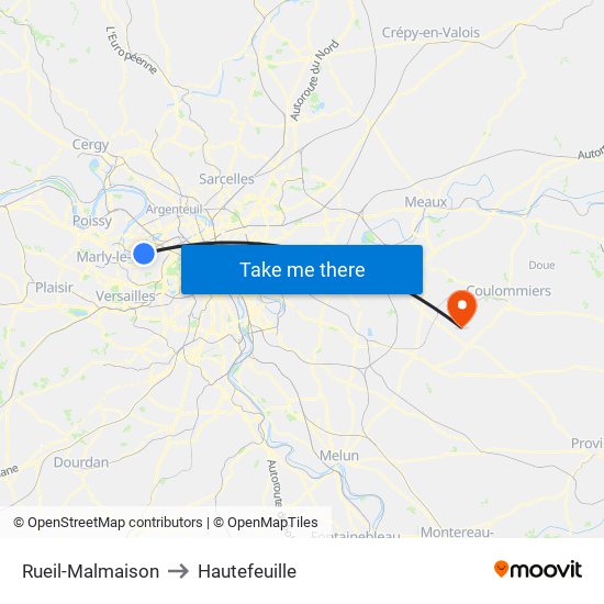 Rueil-Malmaison to Hautefeuille map