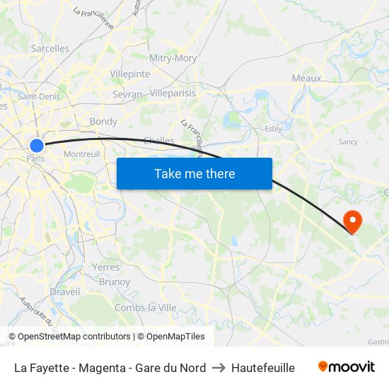 La Fayette - Magenta - Gare du Nord to Hautefeuille map