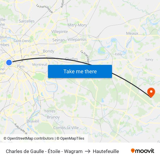 Charles de Gaulle - Étoile - Wagram to Hautefeuille map