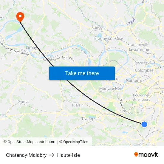 Chatenay-Malabry to Haute-Isle map