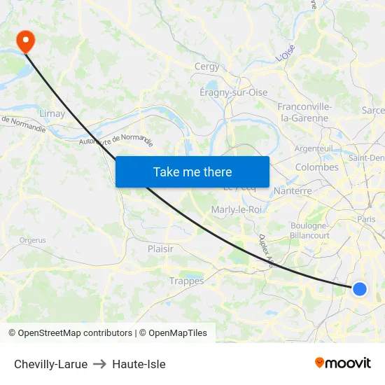 Chevilly-Larue to Haute-Isle map