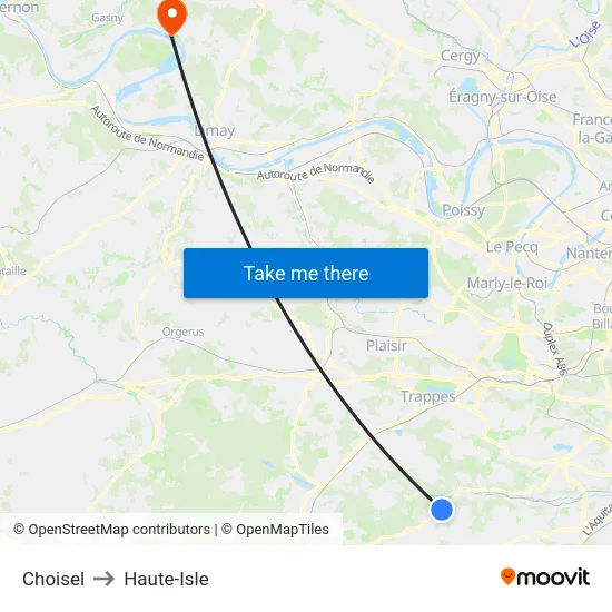 Choisel to Haute-Isle map