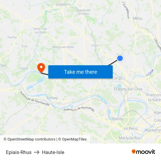 Epiais-Rhus to Haute-Isle map