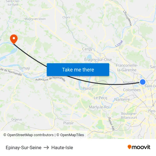 Epinay-Sur-Seine to Haute-Isle map