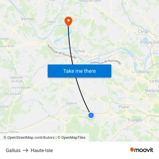 Galluis to Haute-Isle map