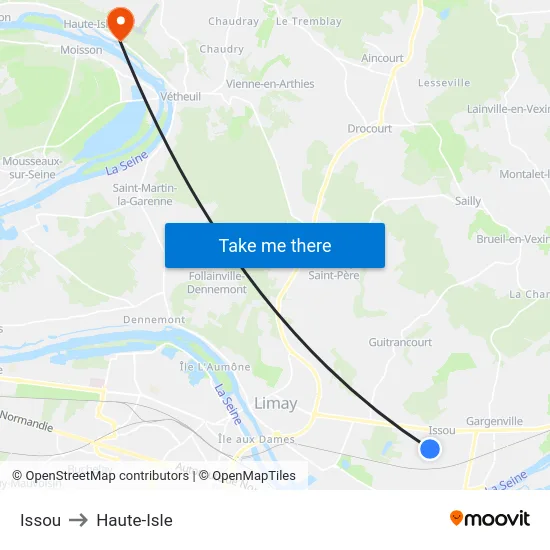 Issou to Haute-Isle map