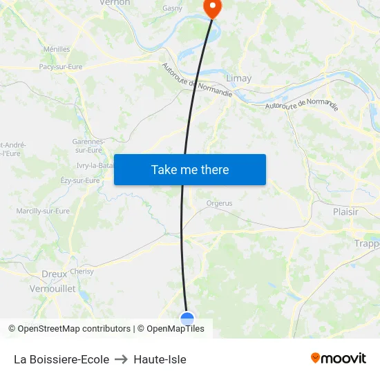 La Boissiere-Ecole to Haute-Isle map