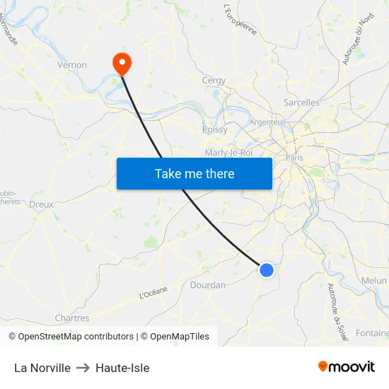 La Norville to Haute-Isle map