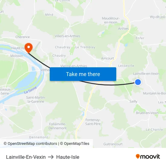 Lainville-En-Vexin to Haute-Isle map