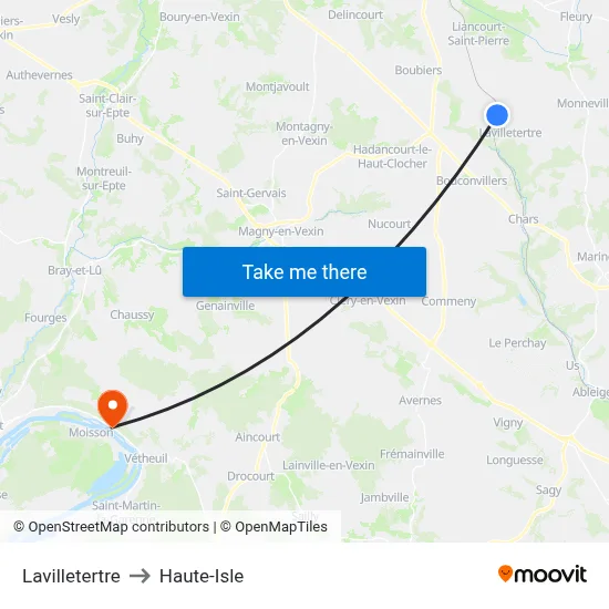 Lavilletertre to Haute-Isle map