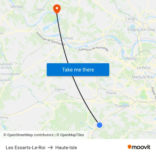 Les Essarts-Le-Roi to Haute-Isle map