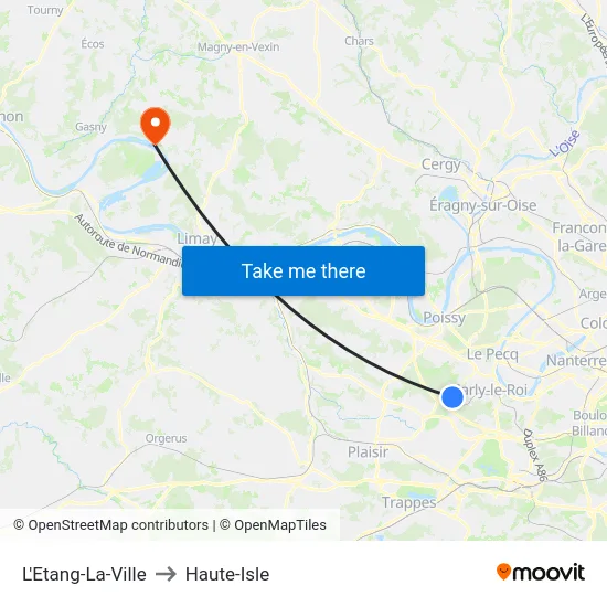 L'Etang-La-Ville to Haute-Isle map