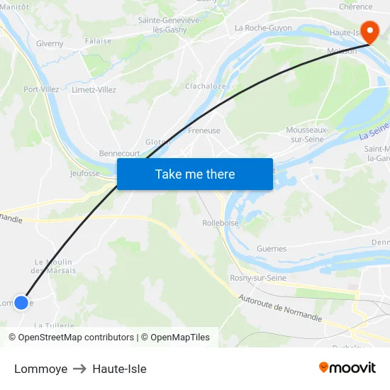 Lommoye to Haute-Isle map