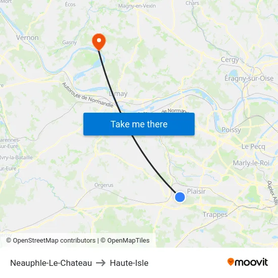 Neauphle-Le-Chateau to Haute-Isle map