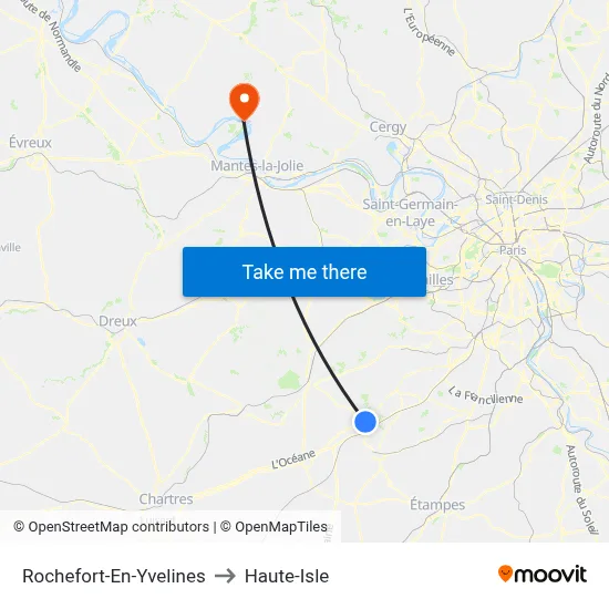 Rochefort-En-Yvelines to Haute-Isle map