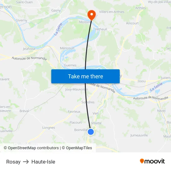 Rosay to Haute-Isle map