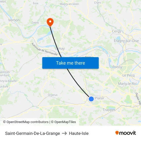 Saint-Germain-De-La-Grange to Haute-Isle map