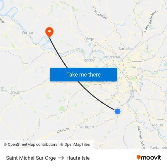 Saint-Michel-Sur-Orge to Haute-Isle map