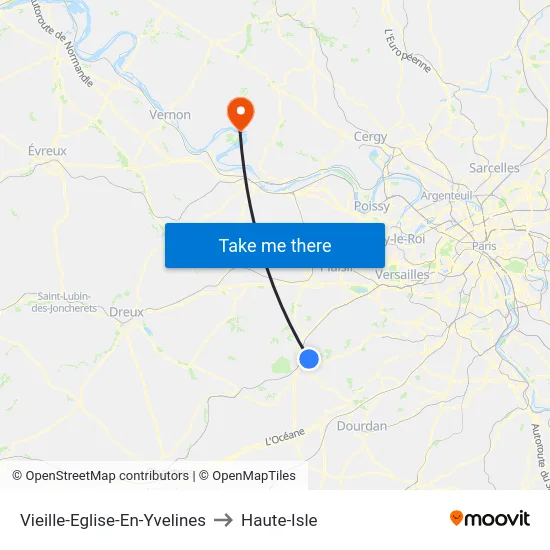 Vieille-Eglise-En-Yvelines to Haute-Isle map
