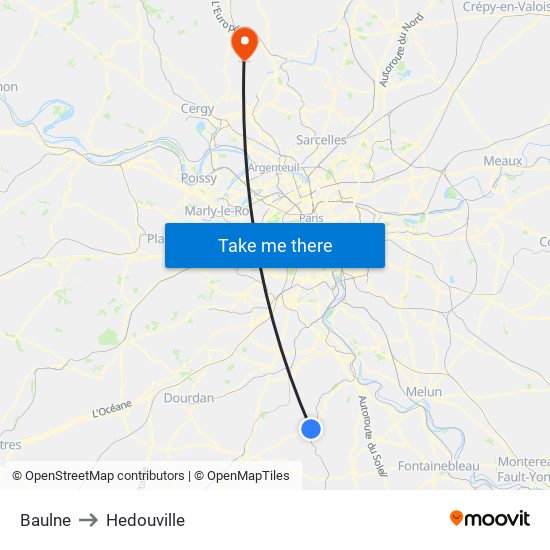 Baulne to Hedouville map