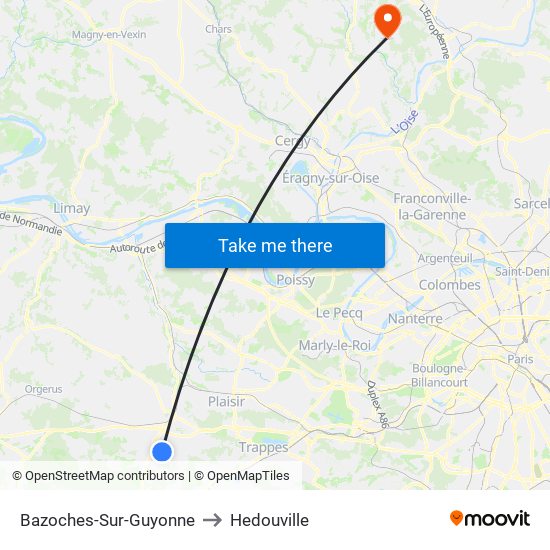 Bazoches-Sur-Guyonne to Hedouville map