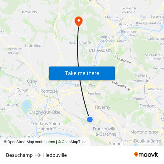 Beauchamp to Hedouville map