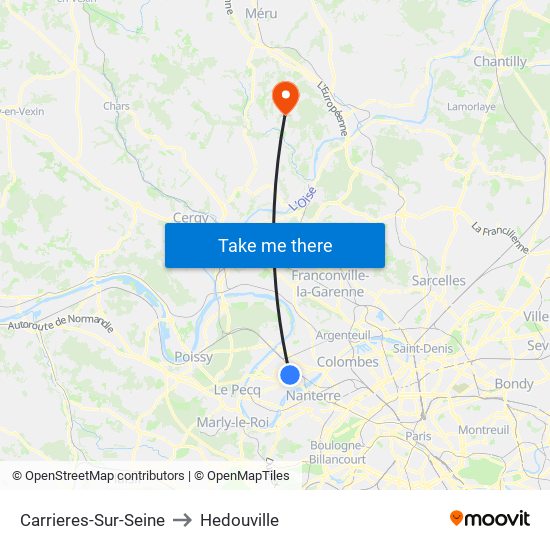 Carrieres-Sur-Seine to Hedouville map