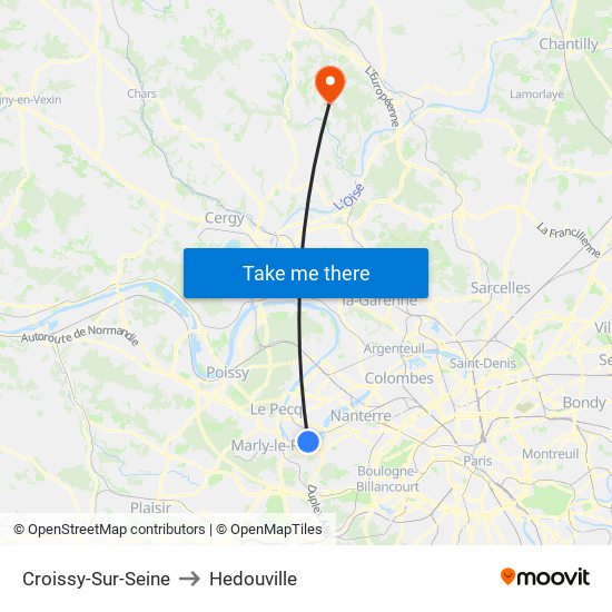 Croissy-Sur-Seine to Hedouville map