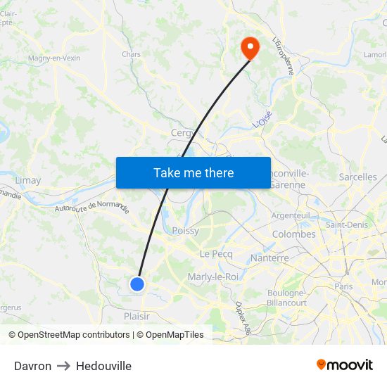 Davron to Hedouville map