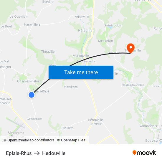 Epiais-Rhus to Hedouville map