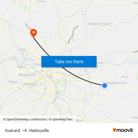 Guerard to Hedouville map