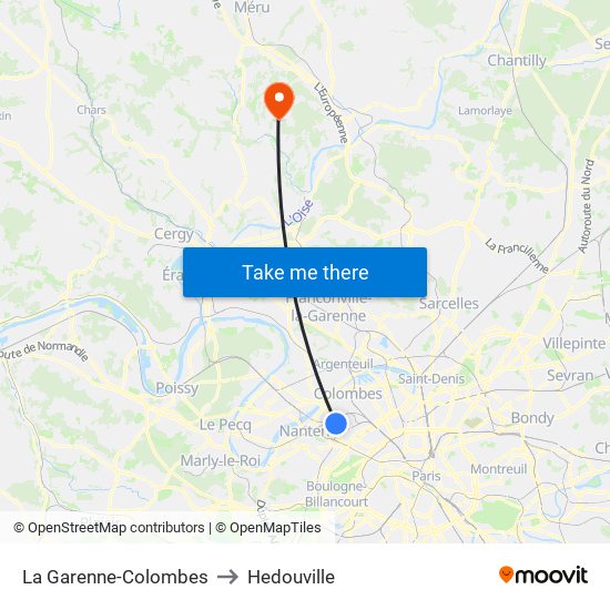 La Garenne-Colombes to Hedouville map