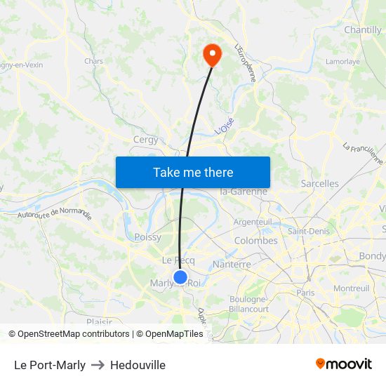 Le Port-Marly to Hedouville map