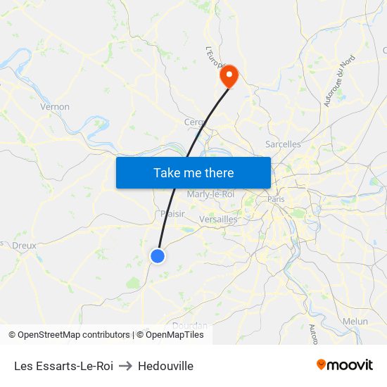 Les Essarts-Le-Roi to Hedouville map