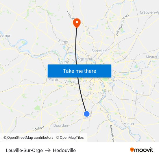 Leuville-Sur-Orge to Hedouville map