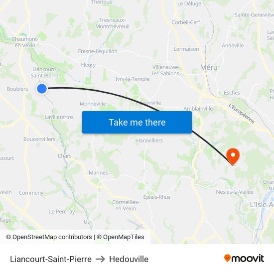 Liancourt-Saint-Pierre to Hedouville map