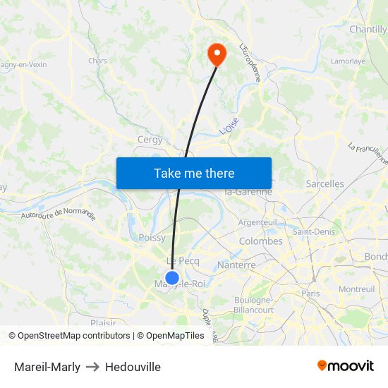 Mareil-Marly to Hedouville map