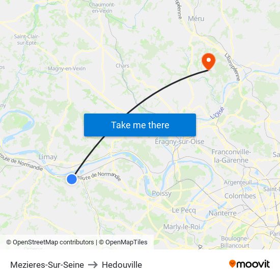 Mezieres-Sur-Seine to Hedouville map