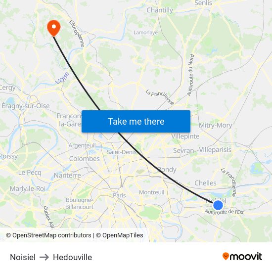 Noisiel to Hedouville map