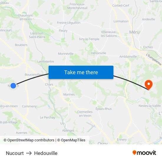 Nucourt to Hedouville map