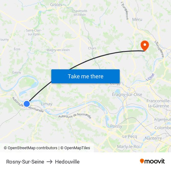 Rosny-Sur-Seine to Hedouville map