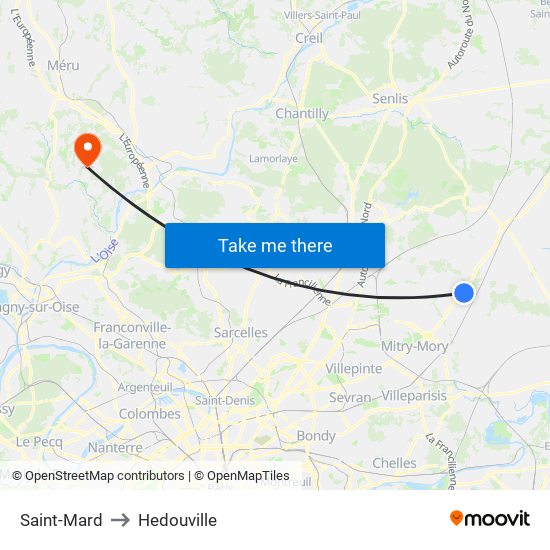 Saint-Mard to Hedouville map