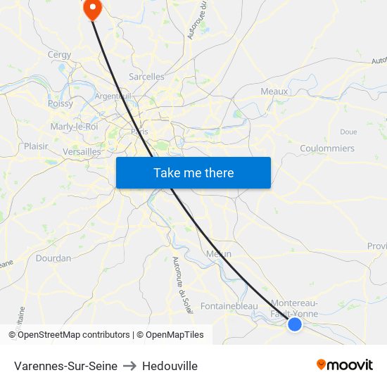 Varennes-Sur-Seine to Hedouville map