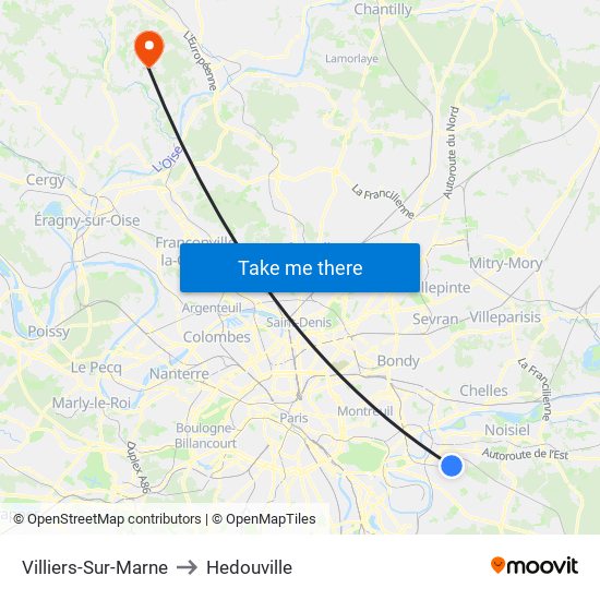 Villiers-Sur-Marne to Hedouville map