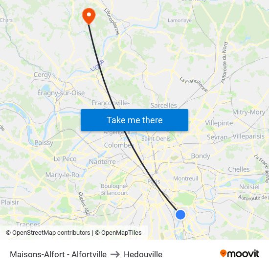 Maisons-Alfort - Alfortville to Hedouville map