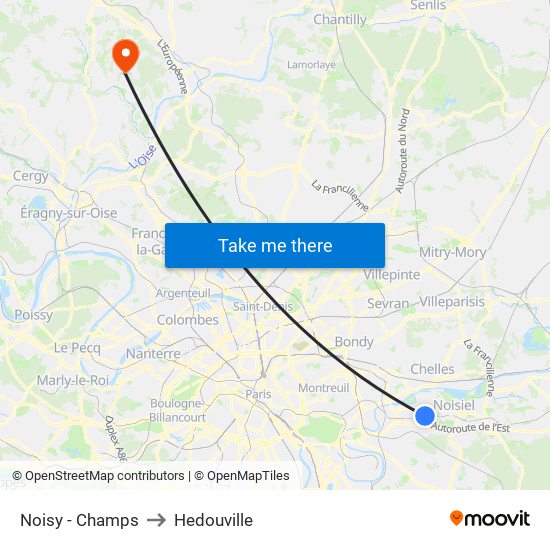 Noisy - Champs to Hedouville map