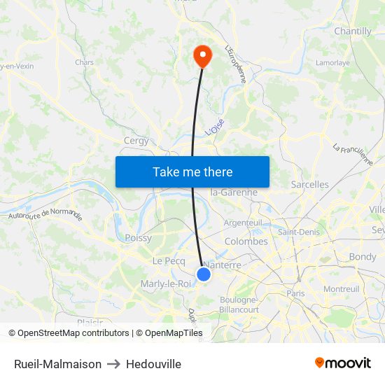 Rueil-Malmaison to Hedouville map