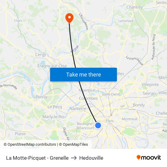 La Motte-Picquet - Grenelle to Hedouville map