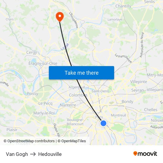 Van Gogh to Hedouville map