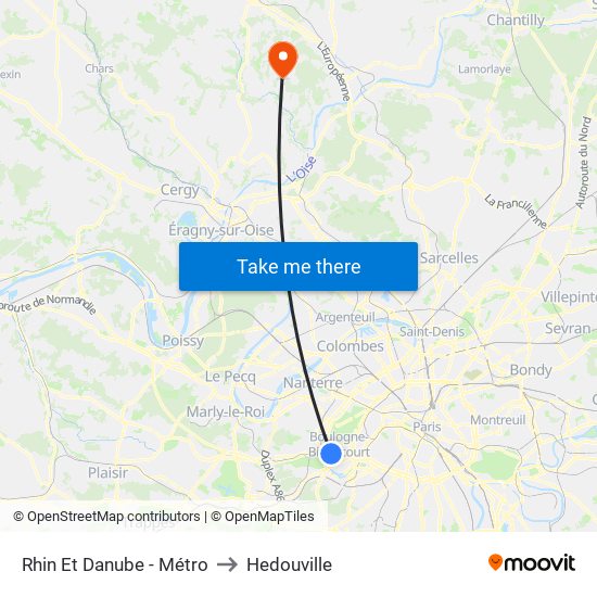 Rhin Et Danube - Métro to Hedouville map